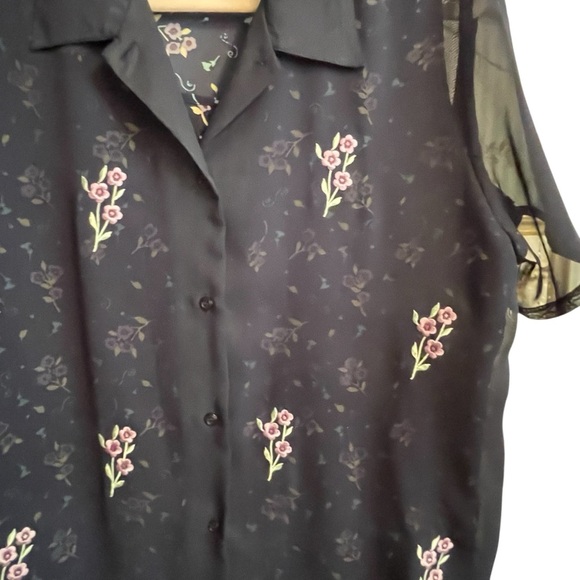 Tradition Vintage Navy Two Piece Blouse Set.Size Large-button up-Cami attached. - Picture 6 of 10